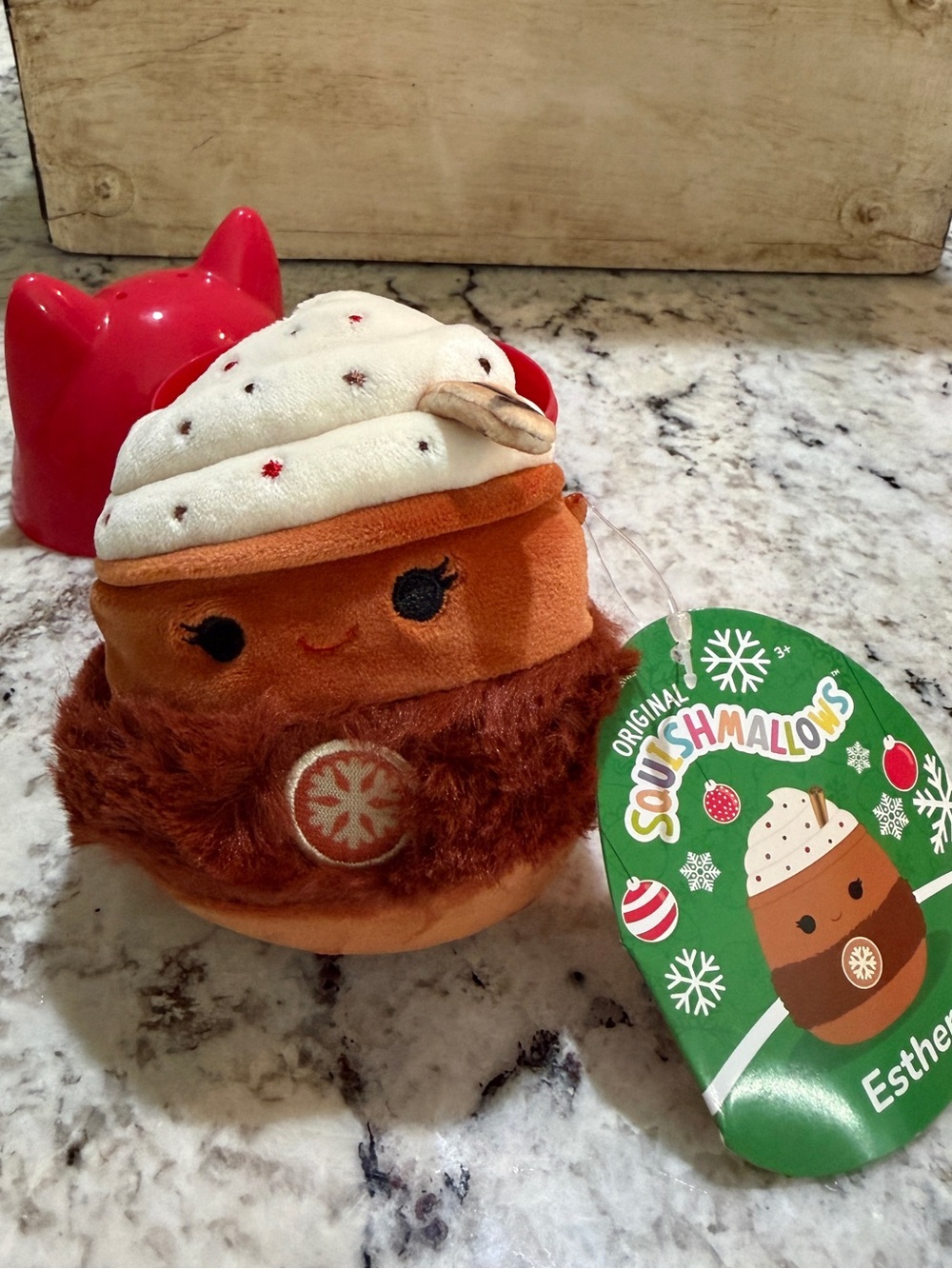 Squishmallows 4” Esther Holiday Plush Hot Chocolate
